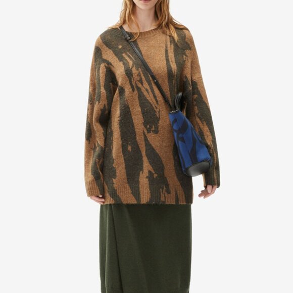 BNWT AW21 KENZO PLEAT CAMO SWEATER DRESS S - Picture 1 of 13